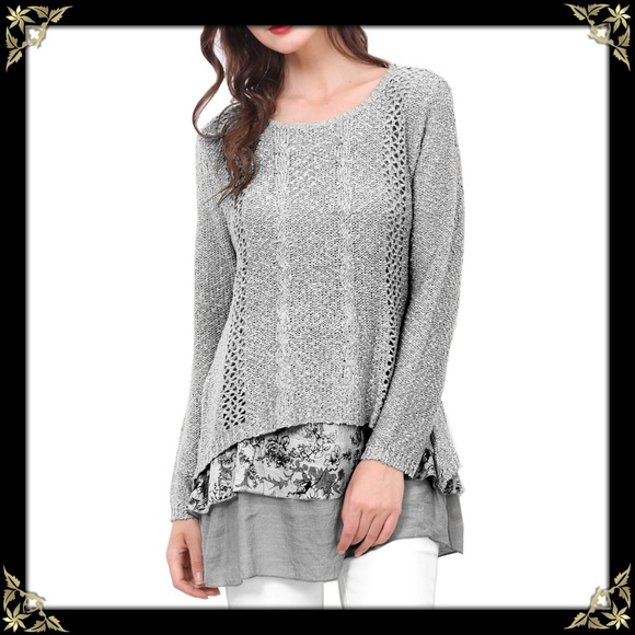 Simply Couture Tops - Simply Couture - Gray Layered Sidetail Tunic